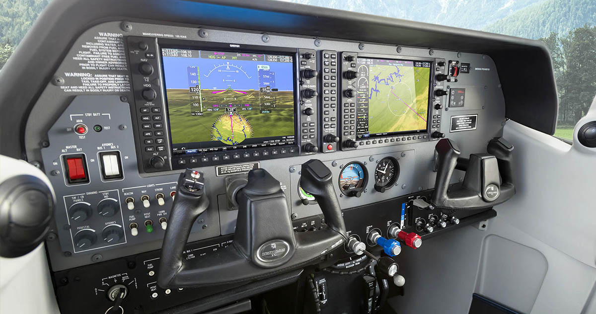 Cessna 206 В кабинет, навигация Гармин