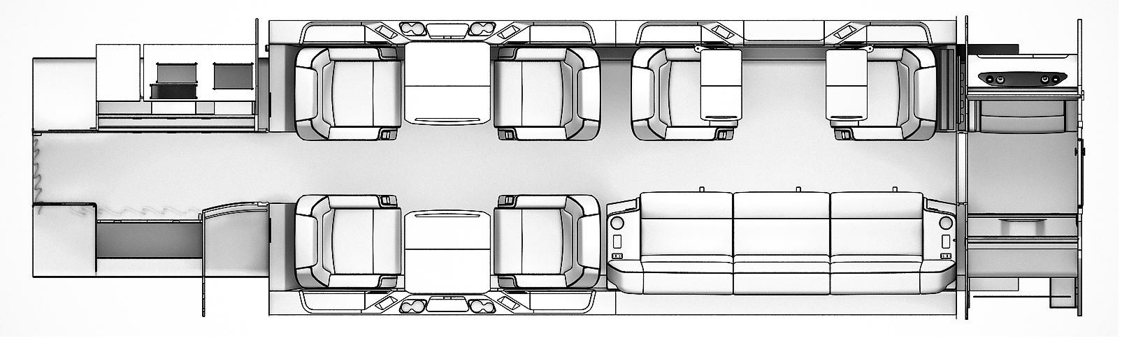 План салона Bombardier Challenger 350